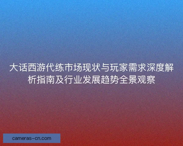大话西游代练市场现状与玩家需求深度解析指南及行业发展趋势全景观察