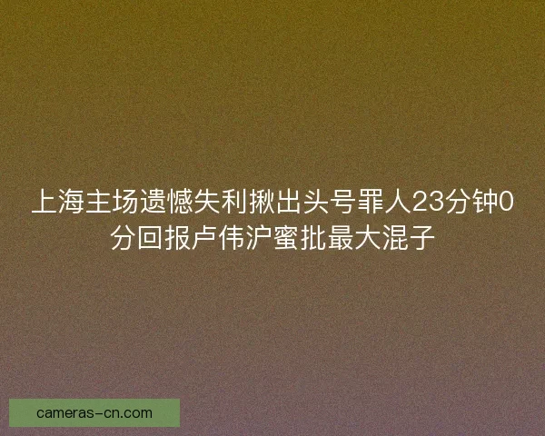 上海主场遗憾失利揪出头号罪人23分钟0分回报卢伟沪蜜批最大混子